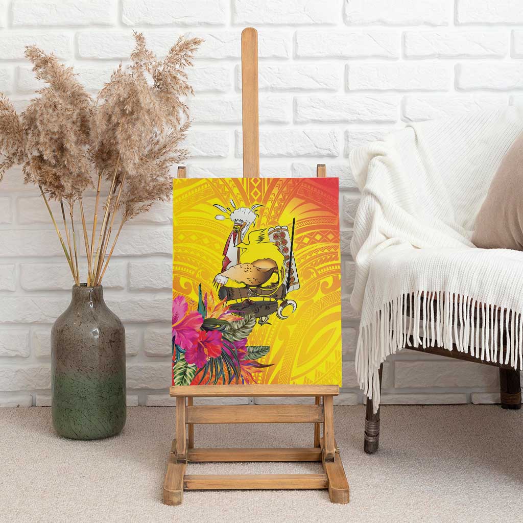 Papua New Guinea Cultural Tropical Flowers Canvas Wall Art LT9 - Polynesian Pride