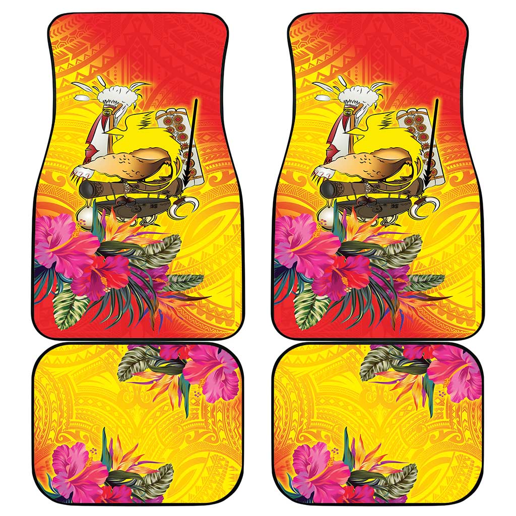 Papua New Guinea Cultural Tropical Flowers Car Mats LT9 - Polynesian Pride