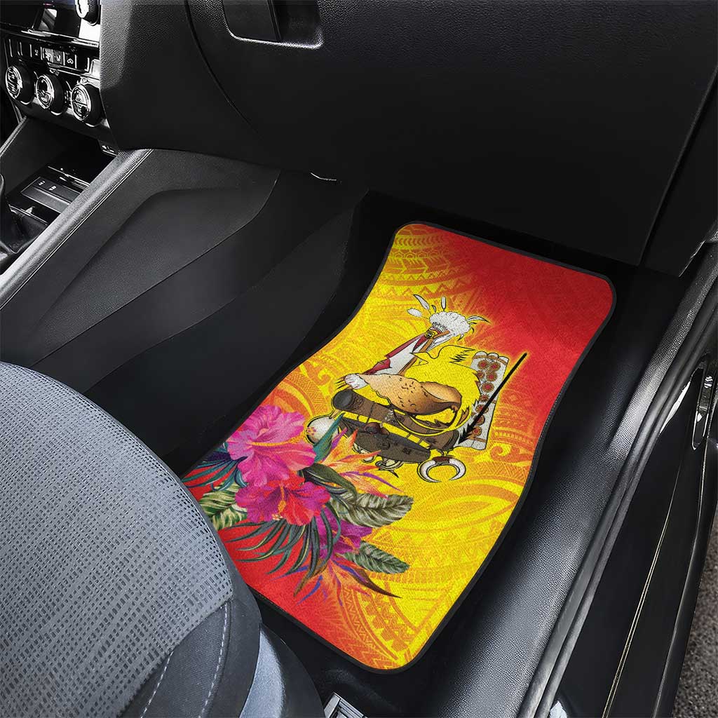 Papua New Guinea Cultural Tropical Flowers Car Mats LT9 - Polynesian Pride
