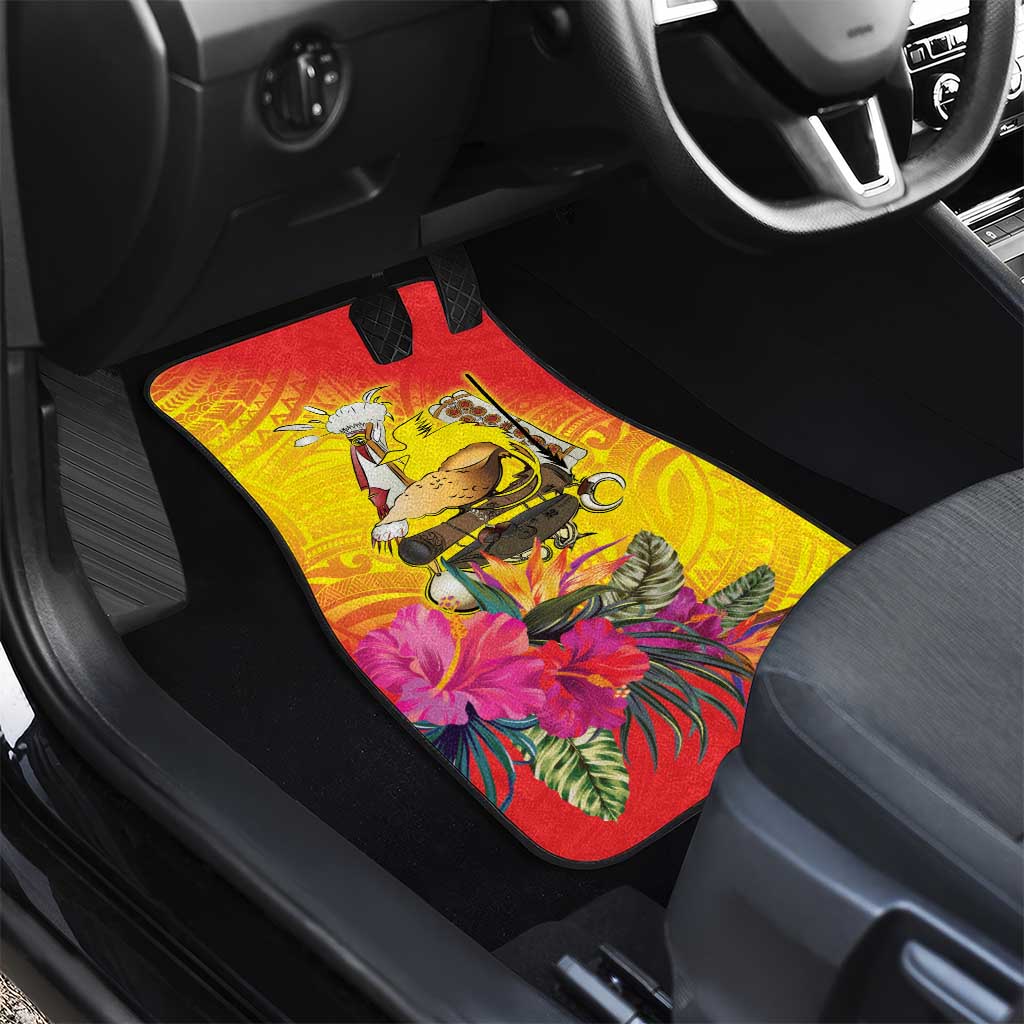 Papua New Guinea Cultural Tropical Flowers Car Mats LT9 - Polynesian Pride