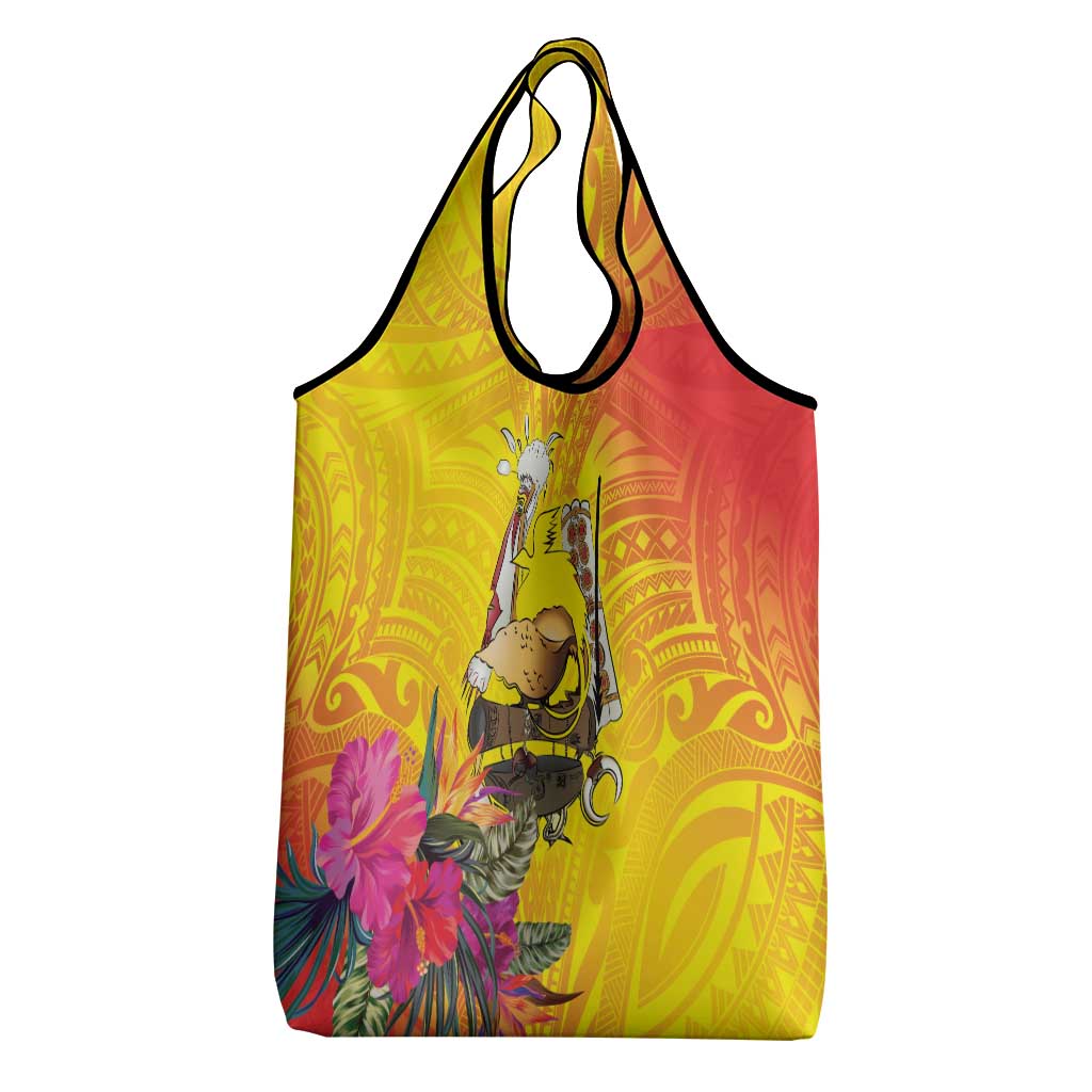 Papua New Guinea Cultural Tropical Flowers Grocery Bag LT9 - Polynesian Pride