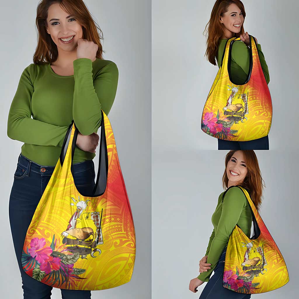Papua New Guinea Cultural Tropical Flowers Grocery Bag LT9 - Polynesian Pride