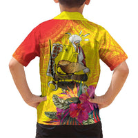 Papua New Guinea Cultural Tropical Flowers Kid Hawaiian Shirt LT9 - Polynesian Pride