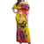 Papua New Guinea Cultural Tropical Flowers Off Shoulder Maxi Dress