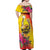 Papua New Guinea Cultural Tropical Flowers Off Shoulder Maxi Dress