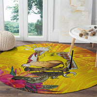 Papua New Guinea Cultural Tropical Flowers Round Carpet LT9 - Polynesian Pride