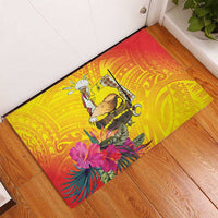 Papua New Guinea Cultural Tropical Flowers Rubber Doormat LT9 - Polynesian Pride