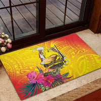 Papua New Guinea Cultural Tropical Flowers Rubber Doormat LT9 - Polynesian Pride