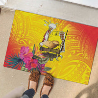 Papua New Guinea Cultural Tropical Flowers Rubber Doormat LT9 - Polynesian Pride
