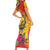 Papua New Guinea Cultural Tropical Flowers Short Sleeve Bodycon Dress