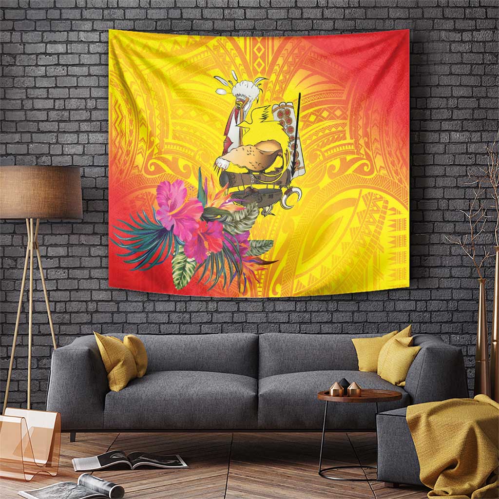 Papua New Guinea Cultural Tropical Flowers Tapestry LT9 Gold - Polynesian Pride