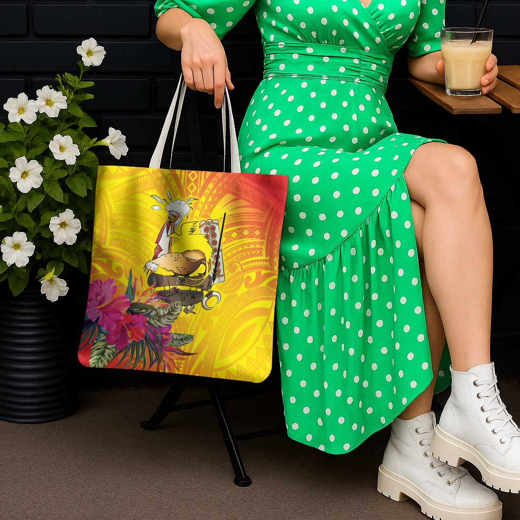 Papua New Guinea Cultural Tropical Flowers Tote Bag LT9 - Polynesian Pride