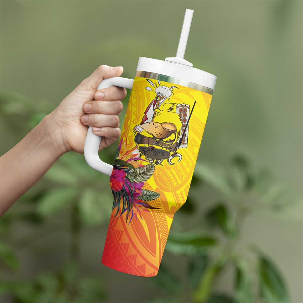 Papua New Guinea Cultural Tropical Flowers Tumbler With Handle LT9 - Polynesian Pride