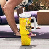 Papua New Guinea Cultural Tropical Flowers Tumbler With Handle LT9 - Polynesian Pride