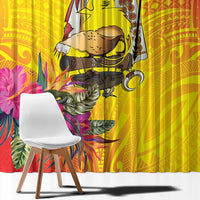 Papua New Guinea Cultural Tropical Flowers Window Curtain LT9 - Polynesian Pride