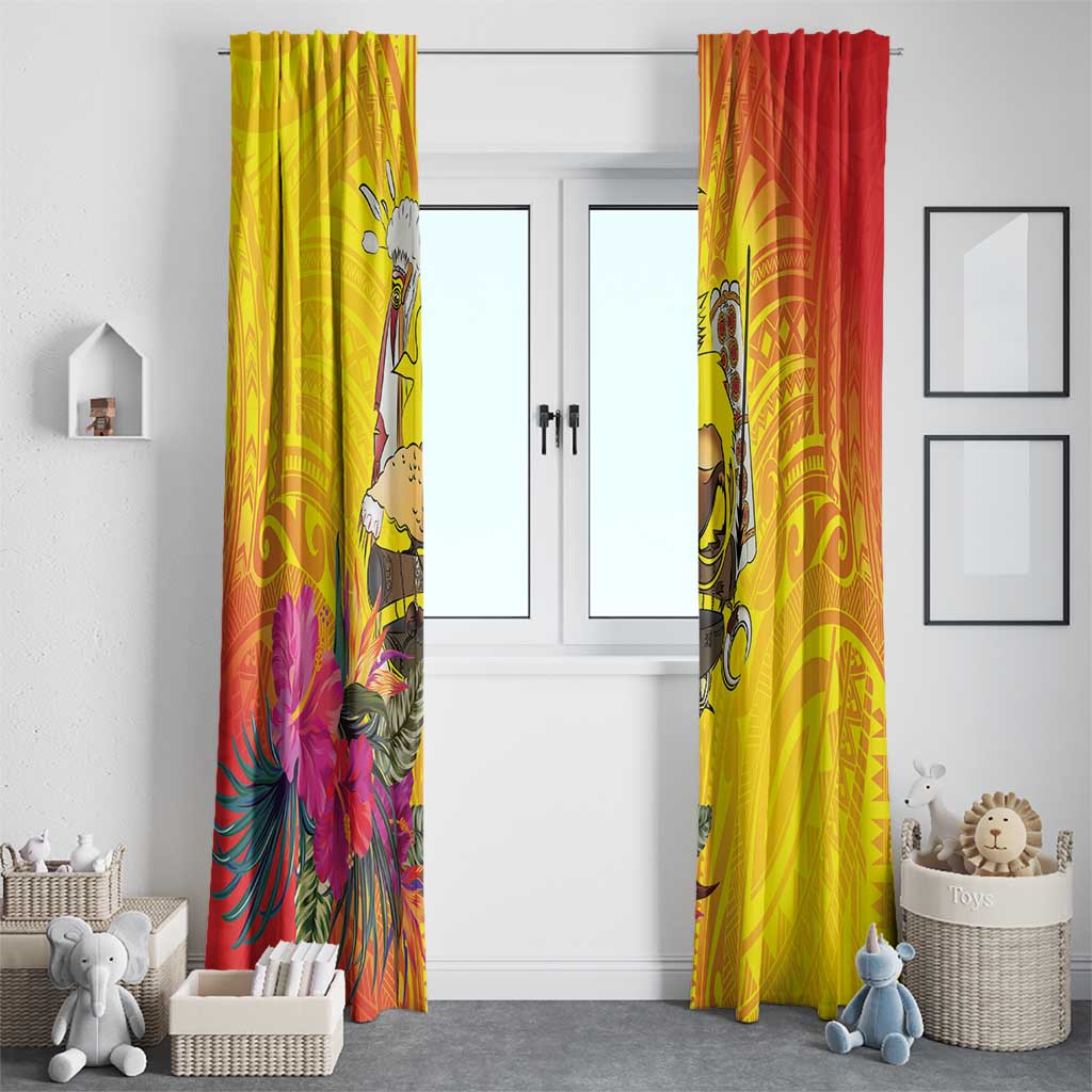 Papua New Guinea Cultural Tropical Flowers Window Curtain LT9 - Polynesian Pride