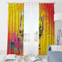 Papua New Guinea Cultural Tropical Flowers Window Curtain LT9 - Polynesian Pride