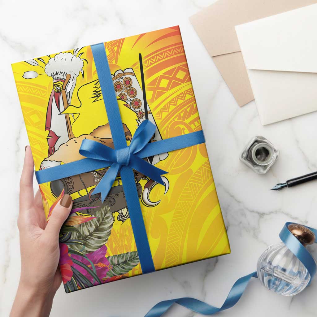 Papua New Guinea Cultural Tropical Flowers Wrapping Paper LT9 - Polynesian Pride