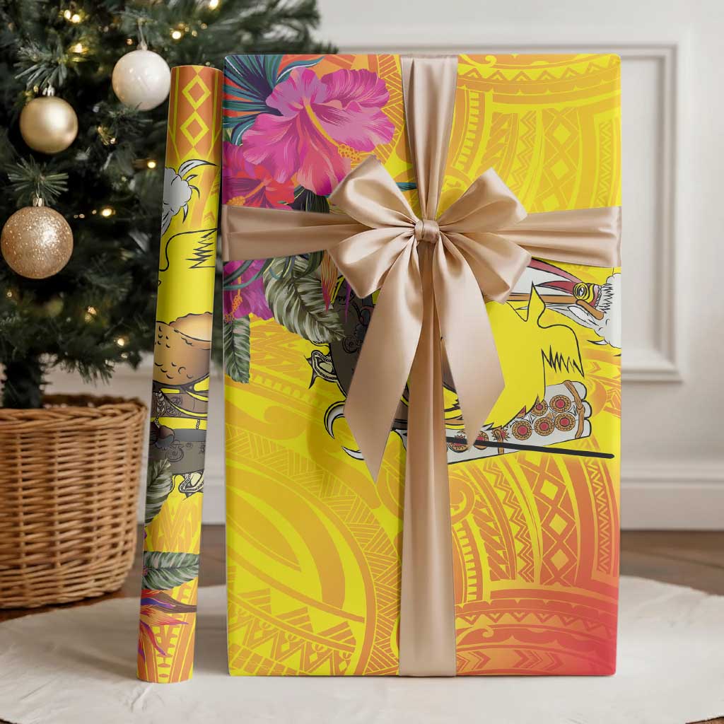 Papua New Guinea Cultural Tropical Flowers Wrapping Paper LT9 - Polynesian Pride