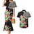 Personalized Japanese Koi Fish Couples Matching Mermaid Dress and Hawaiian Shirt with Polynesian Pattern