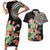 Personalized Japanese Koi Fish Couples Matching Short Sleeve Bodycon Dress and Hawaiian Shirt with Polynesian Pattern