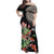 Personalized Japanese Koi Fish Family Matching Off Shoulder Maxi Dress and Hawaiian Shirt with Polynesian Pattern