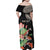 Personalized Japanese Koi Fish Family Matching Off Shoulder Maxi Dress and Hawaiian Shirt with Polynesian Pattern