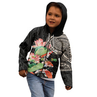 Personalized Japanese Koi Fish Kid Hoodie with Polynesian Pattern LT9 - Polynesian Pride