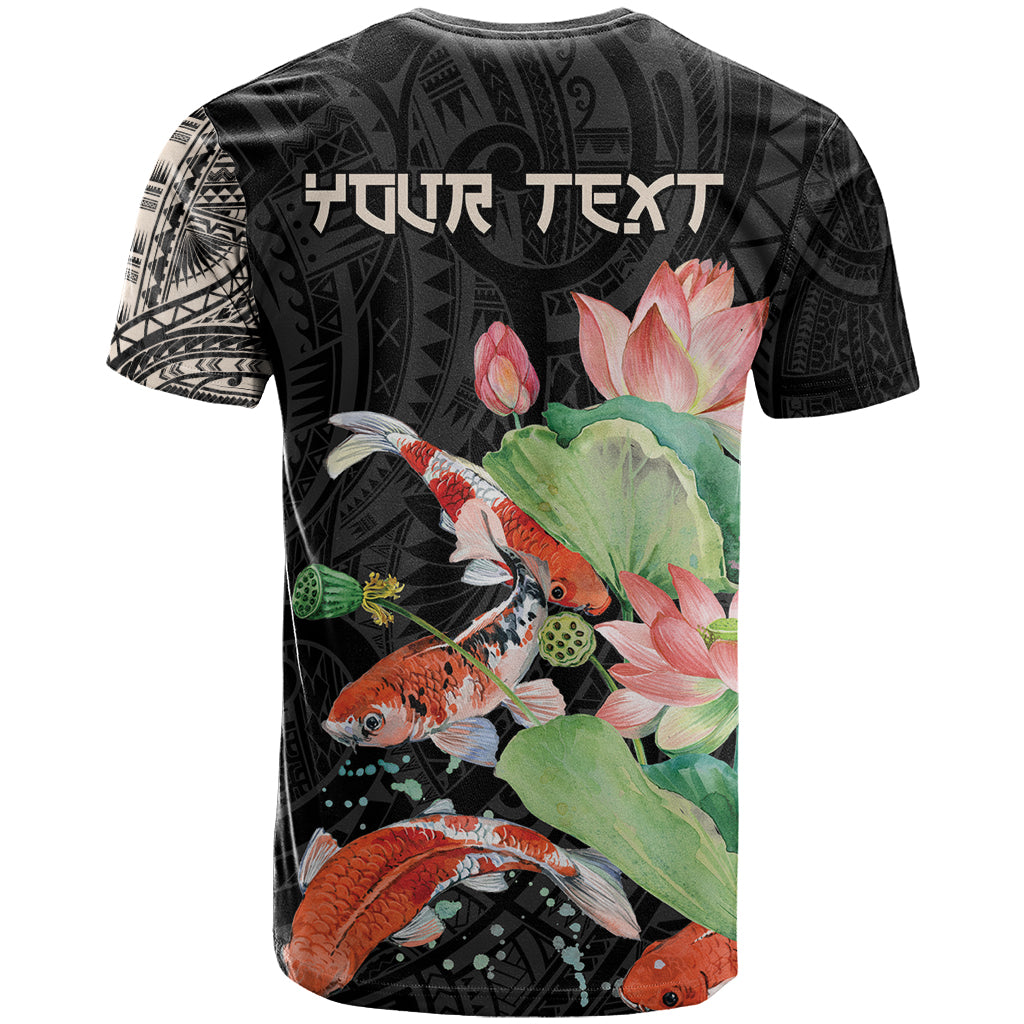 Personalized Japanese Koi Fish T Shirt with Polynesian Pattern LT9 - Polynesian Pride