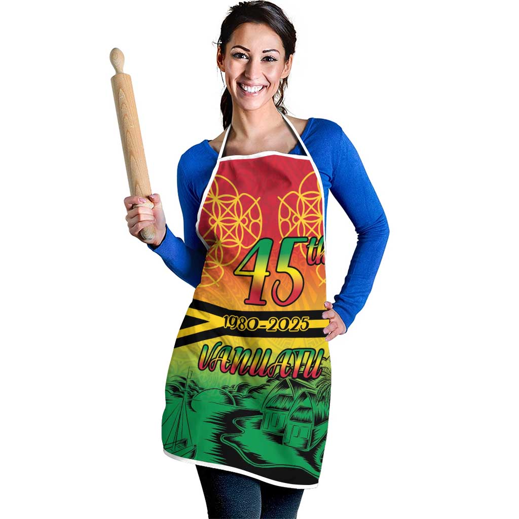 Hapi 45th Indipendens Dei Vanuatu Apron Yumi 1980 with Vanuatuan Beach Landscape LT9 - Polynesian Pride