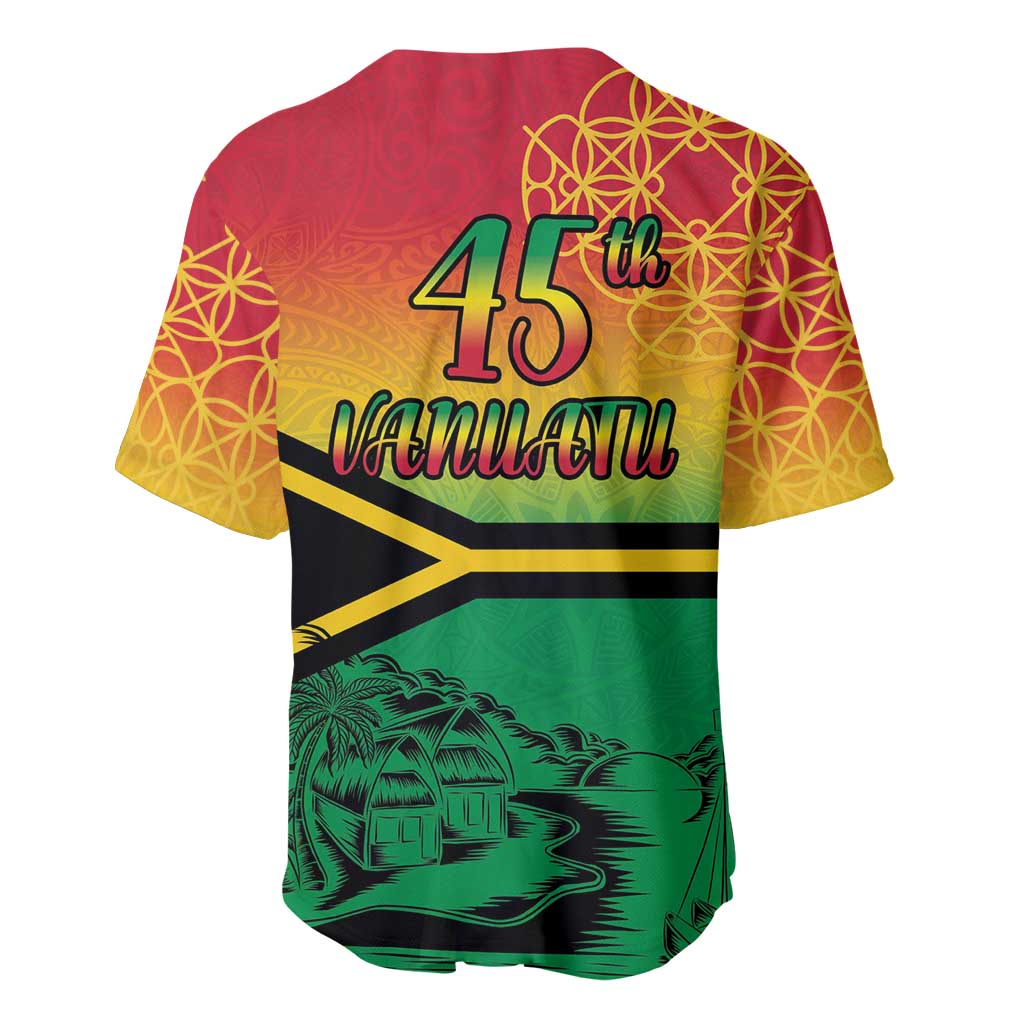 Hapi 45th Indipendens Dei Vanuatu Baseball Jersey Yumi 1980 with Vanuatuan Beach Landscape LT9 - Polynesian Pride