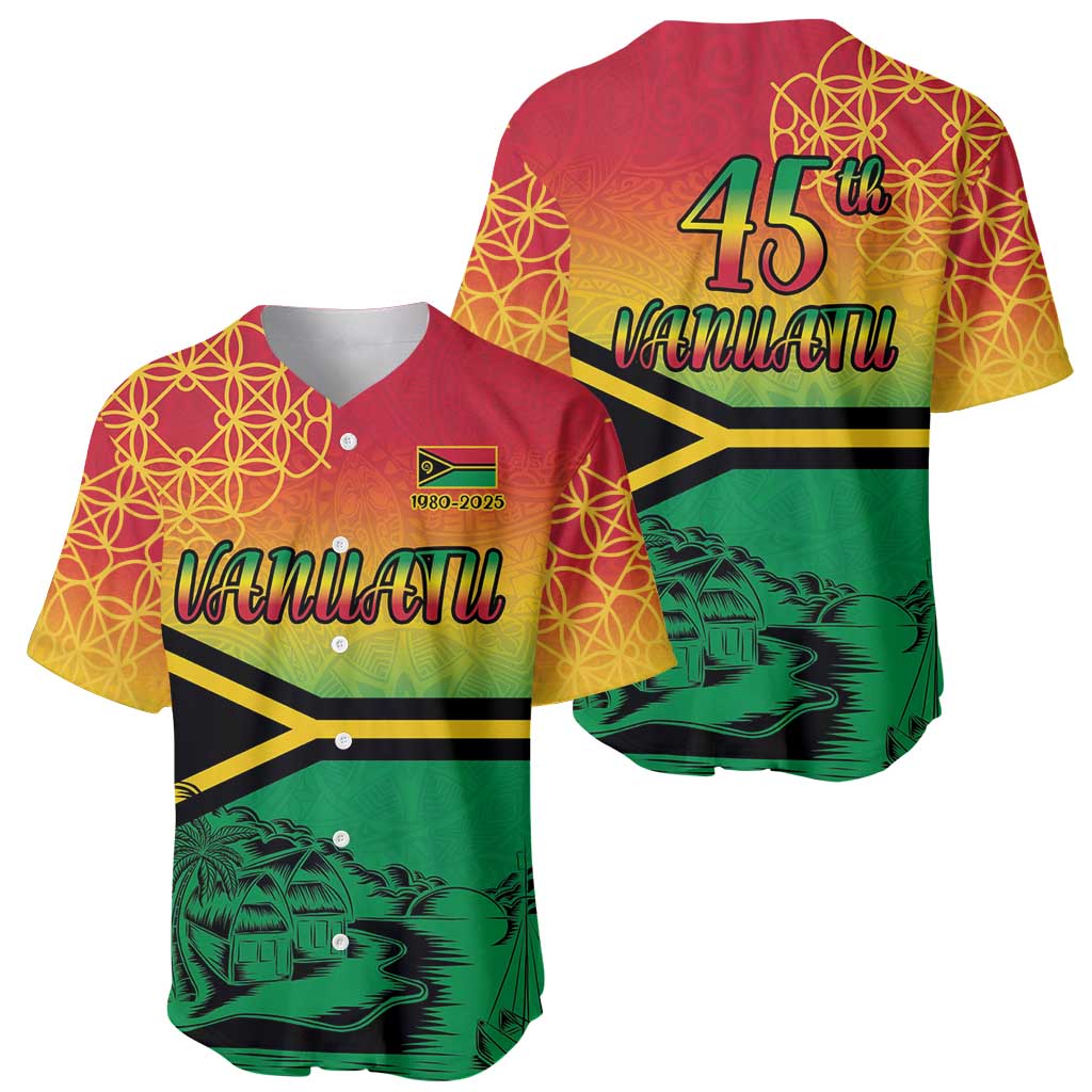 Hapi 45th Indipendens Dei Vanuatu Baseball Jersey Yumi 1980 with Vanuatuan Beach Landscape LT9 - Polynesian Pride