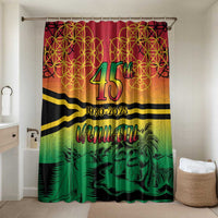 Hapi 45th Indipendens Dei Vanuatu Bathroom Set Yumi 1980 with Vanuatuan Beach Landscape LT9 Shower Curtain Only Red - Polynesian Pride