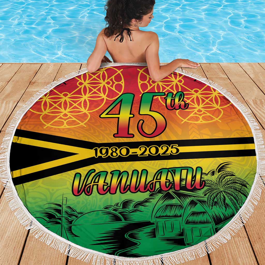 Hapi 45th Indipendens Dei Vanuatu Beach Blanket Yumi 1980 with Vanuatuan Beach Landscape LT9 - Polynesian Pride