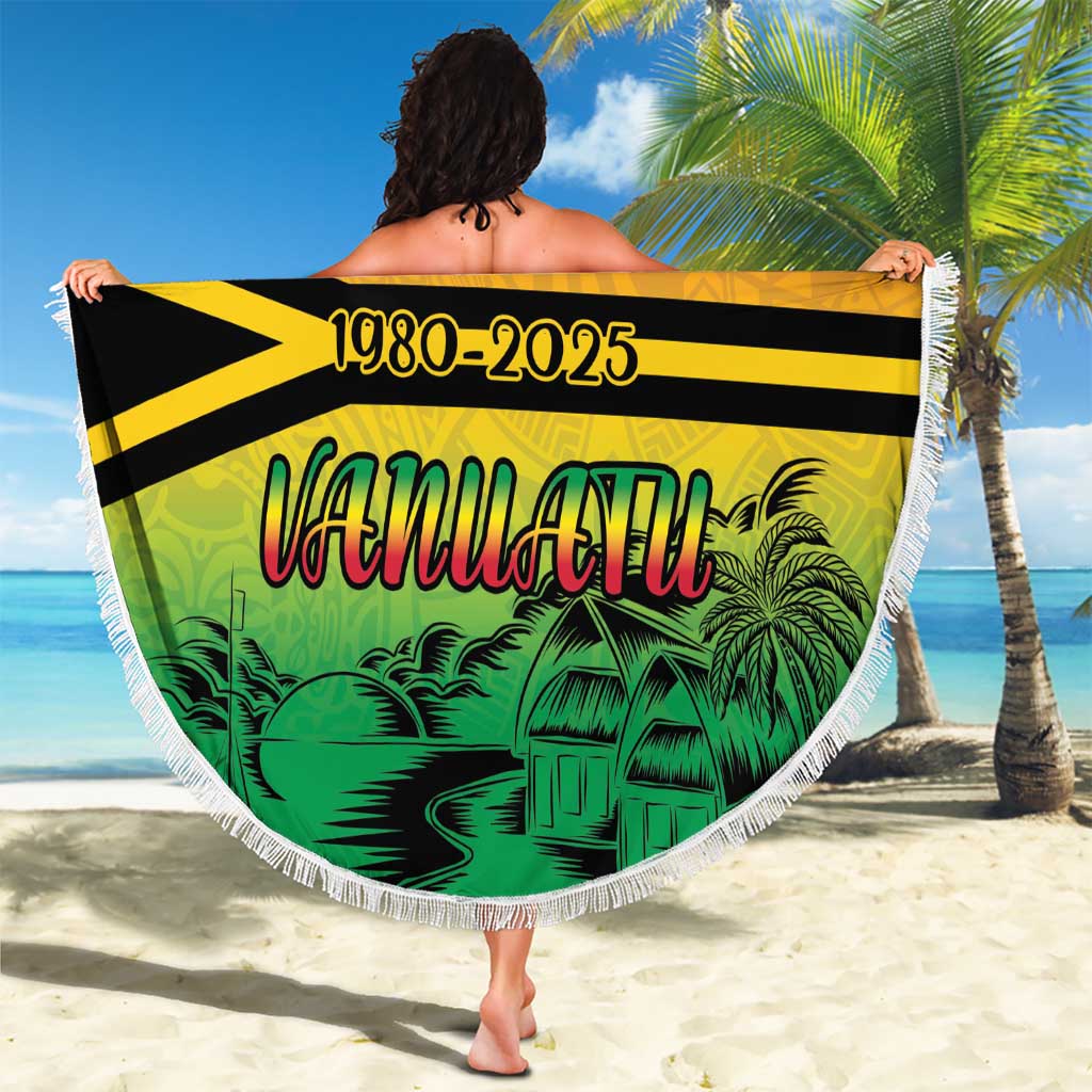 Hapi 45th Indipendens Dei Vanuatu Beach Blanket Yumi 1980 with Vanuatuan Beach Landscape LT9 - Polynesian Pride