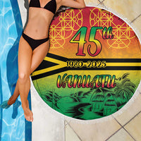 Hapi 45th Indipendens Dei Vanuatu Beach Blanket Yumi 1980 with Vanuatuan Beach Landscape LT9 - Polynesian Pride