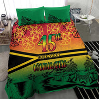 Hapi 45th Indipendens Dei Vanuatu Bedding Set Yumi 1980 with Vanuatuan Beach Landscape LT9 - Polynesian Pride