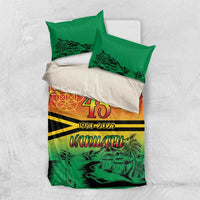 Hapi 45th Indipendens Dei Vanuatu Bedding Set Yumi 1980 with Vanuatuan Beach Landscape LT9 US Twin 172cm x 218cm Red - Polynesian Pride
