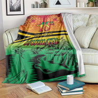 Hapi 45th Indipendens Dei Vanuatu Blanket Yumi 1980 with Vanuatuan Beach Landscape LT9 Red - Polynesian Pride