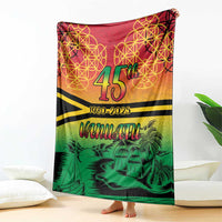 Hapi 45th Indipendens Dei Vanuatu Blanket Yumi 1980 with Vanuatuan Beach Landscape LT9 - Polynesian Pride