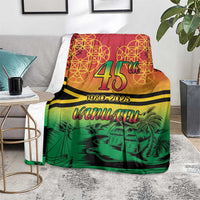 Hapi 45th Indipendens Dei Vanuatu Blanket Yumi 1980 with Vanuatuan Beach Landscape LT9 - Polynesian Pride