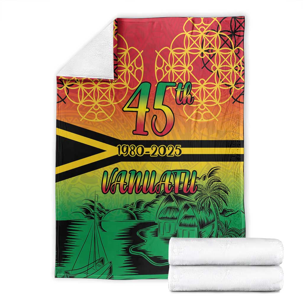 Hapi 45th Indipendens Dei Vanuatu Blanket Yumi 1980 with Vanuatuan Beach Landscape LT9 - Polynesian Pride