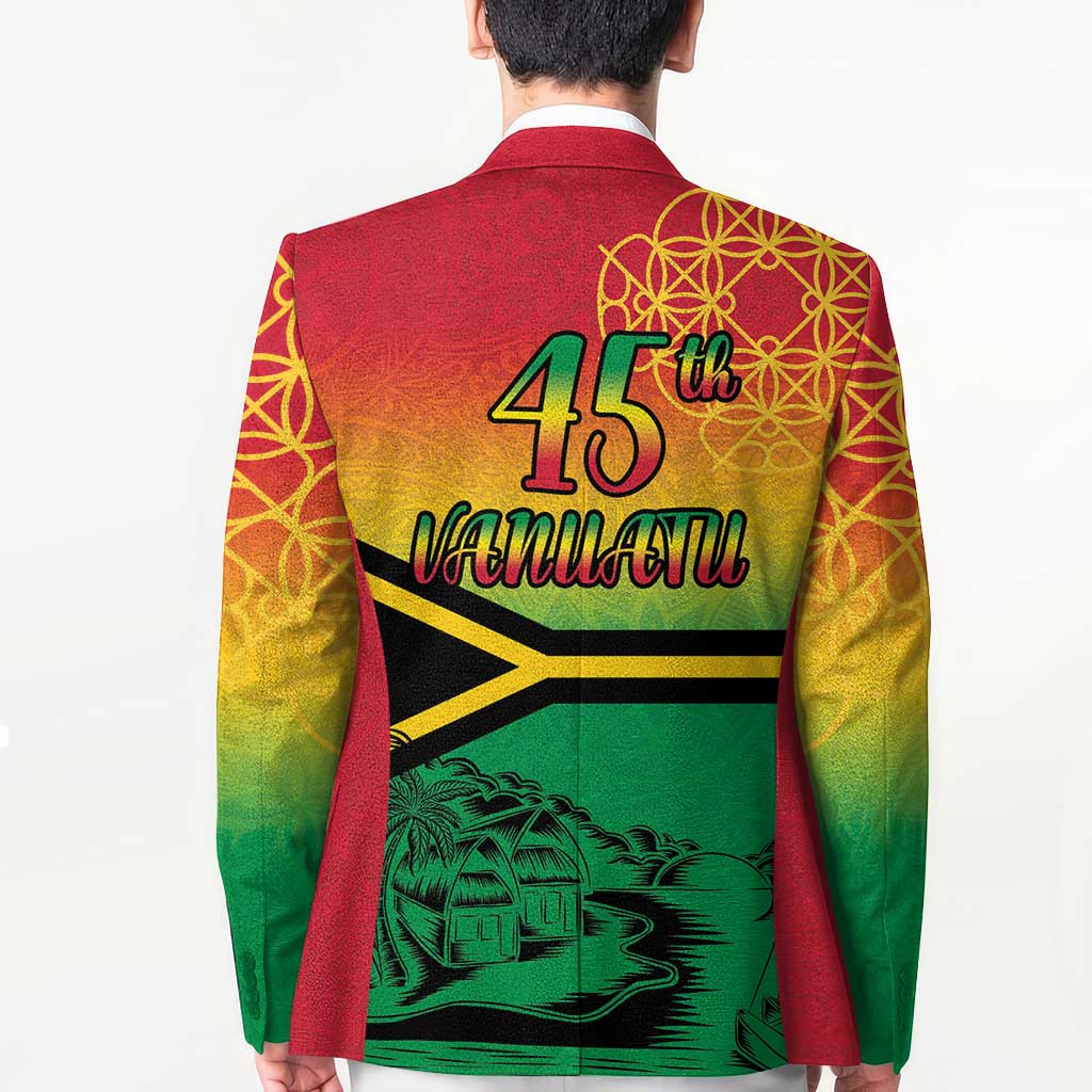 Hapi 45th Indipendens Dei Vanuatu Blazer Yumi 1980 with Vanuatuan Beach Landscape LT9 - Polynesian Pride