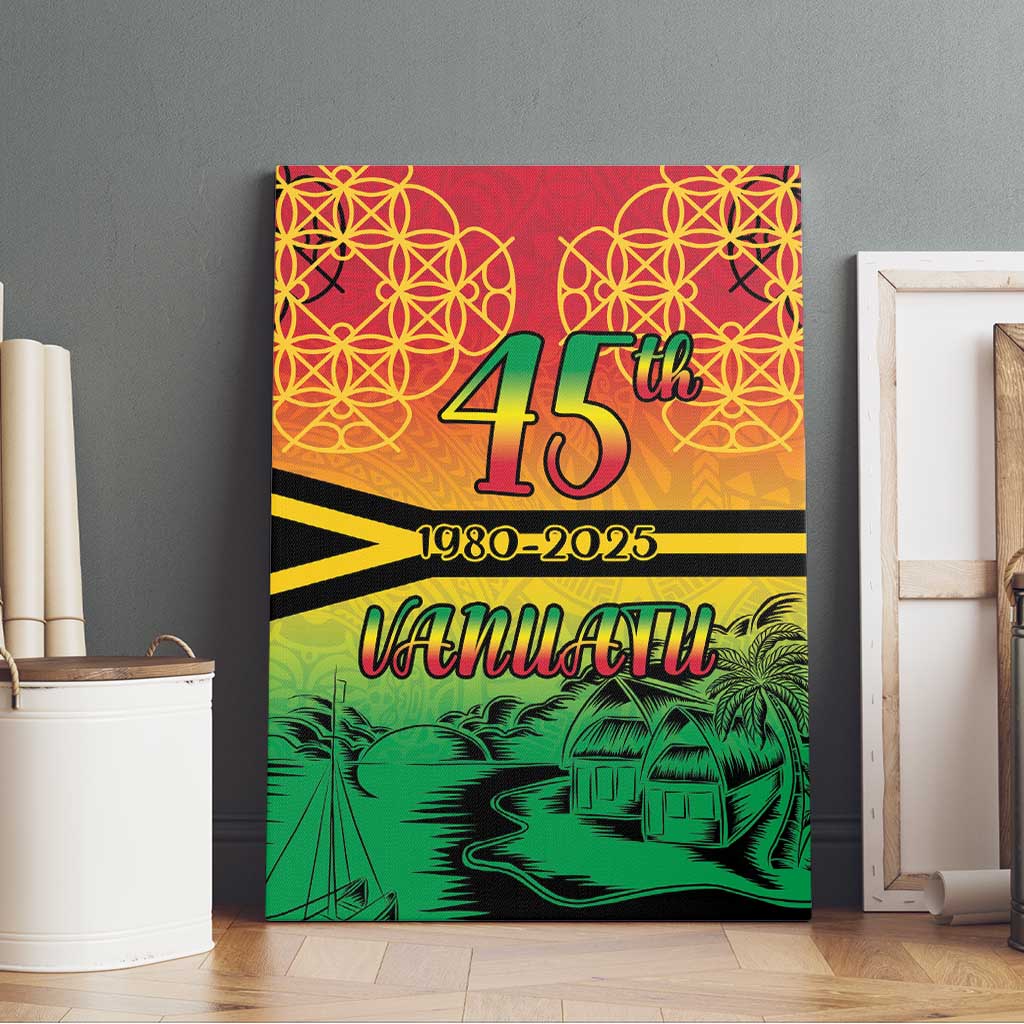 Hapi 45th Indipendens Dei Vanuatu Canvas Wall Art Yumi 1980 with Vanuatuan Beach Landscape LT9 - Polynesian Pride