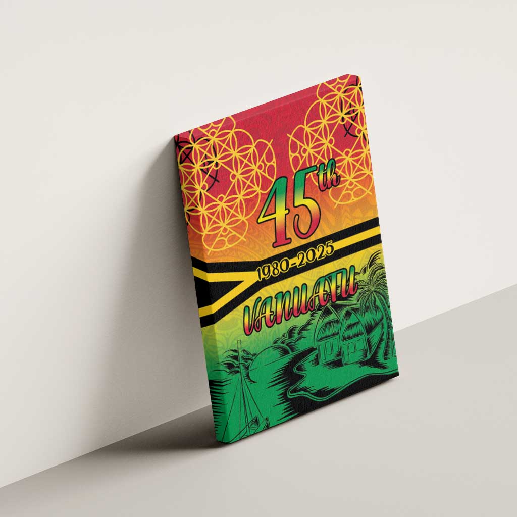 Hapi 45th Indipendens Dei Vanuatu Canvas Wall Art Yumi 1980 with Vanuatuan Beach Landscape LT9 - Polynesian Pride