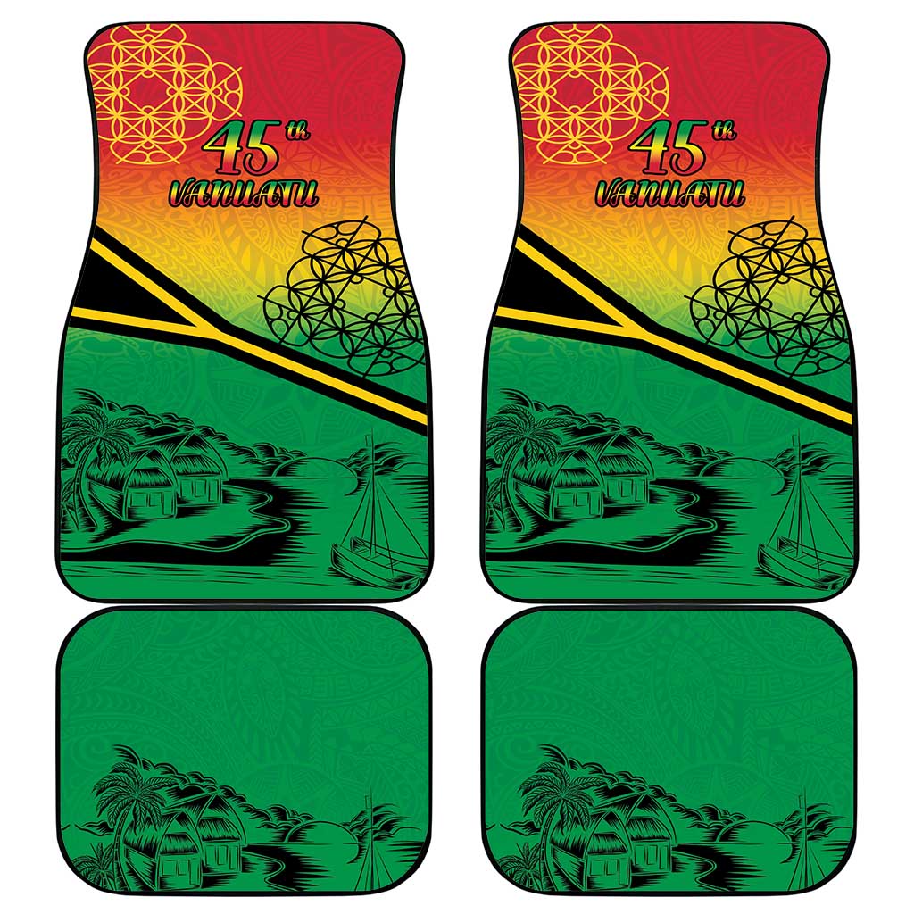 Hapi 45th Indipendens Dei Vanuatu Car Mats Yumi 1980 with Vanuatuan Beach Landscape LT9 - Polynesian Pride