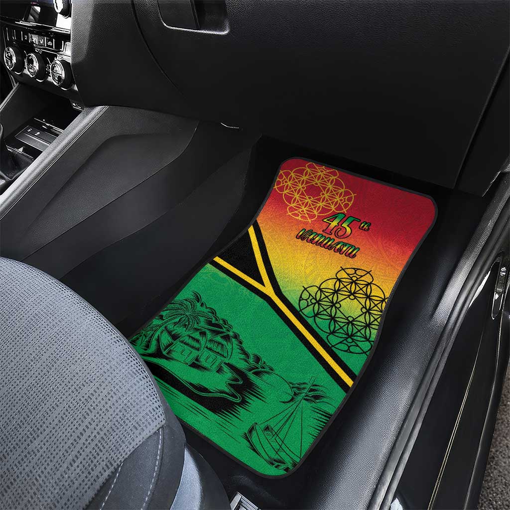 Hapi 45th Indipendens Dei Vanuatu Car Mats Yumi 1980 with Vanuatuan Beach Landscape LT9 - Polynesian Pride
