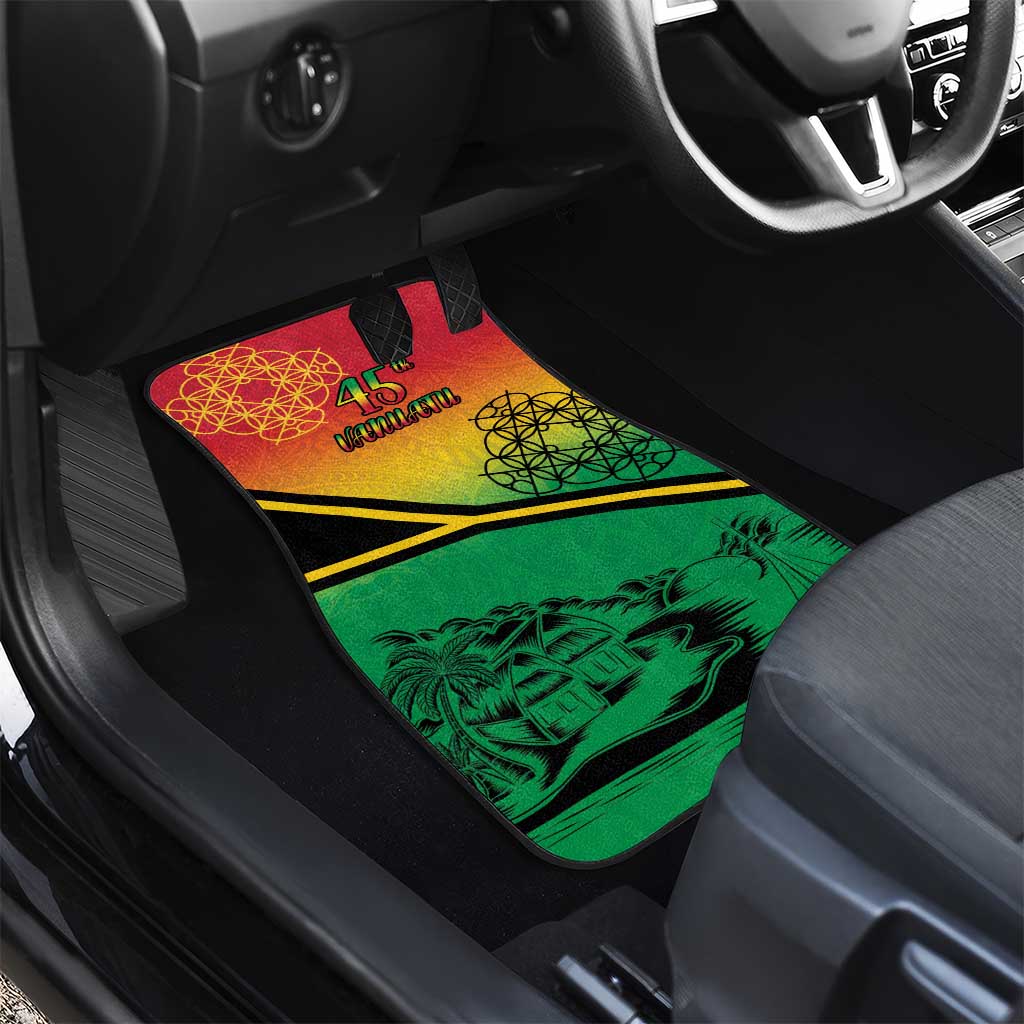 Hapi 45th Indipendens Dei Vanuatu Car Mats Yumi 1980 with Vanuatuan Beach Landscape LT9 - Polynesian Pride