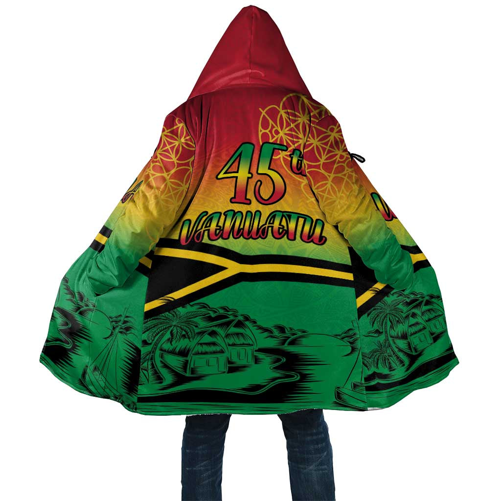 Hapi 45th Indipendens Dei Vanuatu Cloak Yumi 1980 with Vanuatuan Beach Landscape LT9 Unisex Red - Polynesian Pride