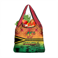 Hapi 45th Indipendens Dei Vanuatu Grocery Bag Yumi 1980 with Vanuatuan Beach Landscape LT9 1-pack One Size Red - Polynesian Pride